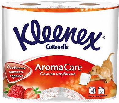 KLEENEX Туалетная бумага Сочная Клубника трехслойная 4шт