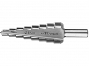 Сверло STAYER "MASTER" ступенчатое по сталям и цвет.мет., сталь HSS, d=6-20мм,8ступ.d 6-8-10-12-14-1 STAYER 29660-6-20-8 