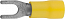 Наконечник СВЕТОЗАР для кабеля, изолированный, с вилкой, желтый, вн. d 4,3мм, под болт 8мм, провод 4