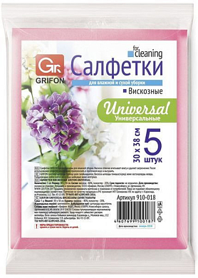 GRIFON Салфетки для кухни из вискозы 5 шт размер 30*38 см GRIFON 4607699100187 