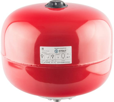 Бак расширительный на отопление 24 л. (цвет красный) (STH-0006-000024) STOUT STH-0006-000024 