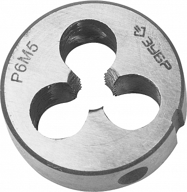 Плашка ЗУБР "ЭКСПЕРТ" круглая машинно-ручная для нарезания метрической резьбы, М4 x 0,7 от компании ПРОМАГ