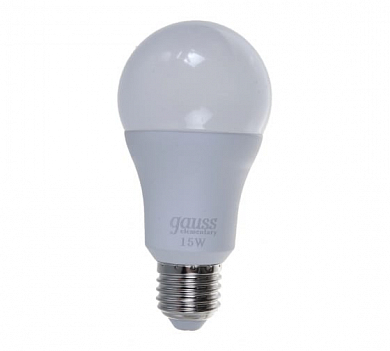 Лампа светодиодная LED 15 Вт 1480 Лм 6500К холодная E27 А60 Elementary Gauss GAUSS 23235 