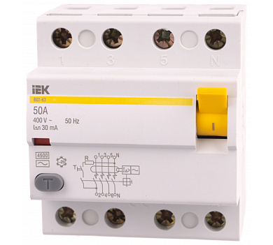 УЗО ВД1-63 4Р 50А 100мА GENERICA IEK MDV15-4-050-100 