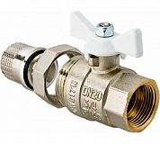 Кран шаровой со сгоном 3/4' ВН белая ручка бабочка BASE (VT.227.NW.05) VALTEC VT.227.NW.05 
