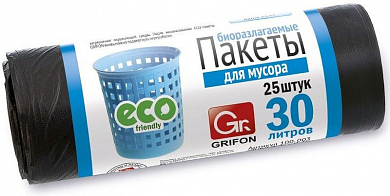 GRIFON Пакеты для мусора 30 л 25 шт в рулоне