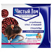ЧИСТЫЙ ДОМ гранулы от крыс и мышей с запахом ореха 100 г  4601826019380 