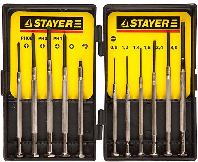 STAYER "MASTER". Набор: Отвертки часовые для особо точных работ, с цельнометаллическими рукоятками от компании ПРОМАГ
