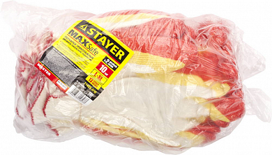 Перчатки STAYER "МASTER" MaxSafe трикотажные, двойная обливная ладонь из латекса, х/б, 13 класс, L-X STAYER 11409-H10 