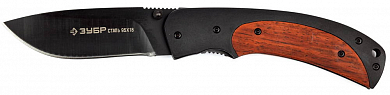 Нож ЗУБР "ЭКСПЕРТ" "НОРД" складной, эргономичная металлическая рукоятка с деревянными вставками, 190 от компании ПРОМАГ