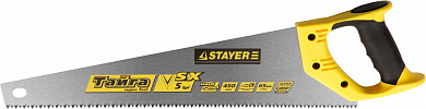 Ножовка STAYER "MASTER" "ТАЙГА" по дереву, пластиковая ручка, прямой крупный зуб, 5 TPI (5мм), 450мм от компании ПРОМАГ
