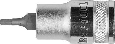Торцовая бита-головка KRAFTOOL "INDUSTRIE QUALITAT", материал S2, HEX, сатинированная, 1/2", H3 KRAFTOOL 27908-03 