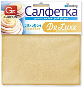 GRIFON Салфетка из микрофибры для стекла De Luxe 30 * 30 см 1 шт GRIFON 4607699000159 