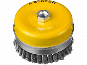 STAYER "PROFESSIONAL". Щетка чашечная усиленная для УШМ, жгутированная стальная проволока 0,5мм, 120 STAYER 35137-120 