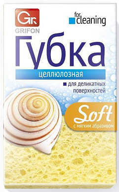 GRIFON Губка целлюлозная с мягким абразивом Soft GRIFON 4607699000043 