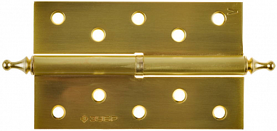 Петля дверная разъемная ЗУБР "ЭКСПЕРТ", 1 подшипник, цвет мат. латунь (SB), левая, с крепежом, 125х7