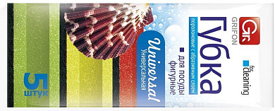 GRIFON Губки для посуды из поролона 85 х 65 х 43 мм 5 шт GRIFON 4607699100156 