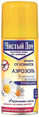 ЧИСТЫЙ ДОМ Аэрозоль от комаров с экстрактом ромашки 100 мл