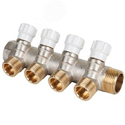 Коллектор 1' х 4 выхода 3/4' НР с вентилями (MM.404.0605) MVI MM.404.0605 