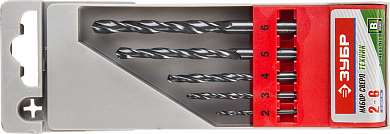 Набор ЗУБР "ТЕХНИК": Свёрла по металлу парооксидированных, быстрорежущая сталь, 2, 3, 4, 5, 6мм, 5шт