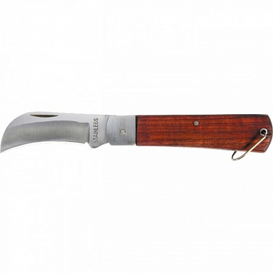 Нож складной, 200 мм, загнутое лезвие, деревянная ручка Sparta от компании ПРОМАГ