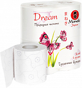 Maneki Бумага туалетная DREAM 3 слоя 167л,23м,с тиснением 4рул Maneki 4620003220050 