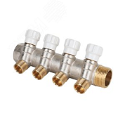 Коллектор 1' х 4 выхода 1/2' НР с вентилями (MM.404.0604) MVI MM.404.0604 