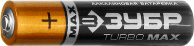Батарейка ЗУБР "TURBO MAX" щелочная (алкалиновая), тип AAA, 1,5В, 2шт на карточке ЗУБР 59203-2C 