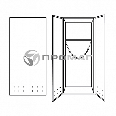 Шкаф для газовых баллонов ШГМ-03-05 (3 шт по 40л/50л выс.давления, л/с 1,5мм)