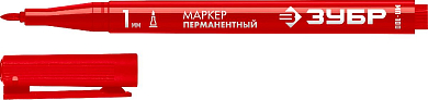 Маркер перманент, ЗУБР МП-100 красный, 1 мм заостренный  06320-3 