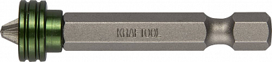 Биты KRAFTOOL "ЕХPERT", с магнитным держателем-ограничителем, тип хвостовика E 1/4", PZ2, 50 мм, 1 ш