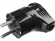 Вилка STAYER "MASTER" электрическая, с заземлением, угловая, 16А/220В, черная STAYER 55161-B 