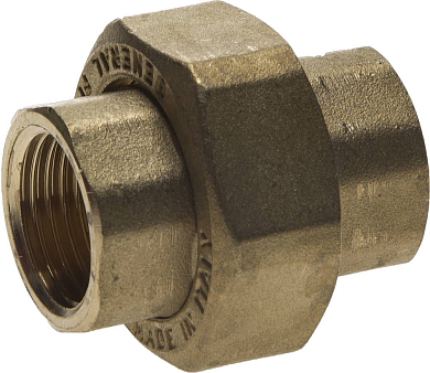 Соединитель GENERAL FITTINGS с накидной гайкой, латунь, г/г, 1/2" GENERAL FITTINGS 51037-G/G-1/2 