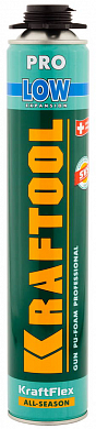 Пена монтажная KRAFTOOL KRAFTFLEX PREMIUM PRO LOW профессиональная, пистолетная, всесезонная, 800мл KRAFTOOL 41181 