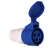 Розетка кабельная 63А 2Р+Е IP44 переносная 220В 233 EKF ps-233-63-220 