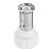 Муфта с накидной гайкой 16х3/4' плоское уплотнение, ПВДФ белая (26PKW-1605) Henco 26PKW-1605 