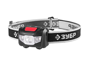 Фонарь ЗУБР "МАСТЕР" налобный светодиодный, 1Вт(80Лм)+2LED, 4 режима,  3ААА ЗУБР 56436 