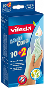 ВИЛЕДА Перчатки Мульти Латекс 10+2 шт одноразовые в упаковке (M/L) Vileda 4023103130517 