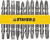 Набор STAYER Биты "MASTER" двухсторонние в пластиковом держателе, Cr-V, 10 предметов STAYER 2605-H10_z01 