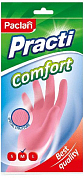 PACLAN Пара резиновых перчаток Сomfort (M) розовые Paclan 4610015984002 