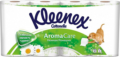 KLEENEX туалетная бумага 3-х сл. аромат. Ромашка 8шт