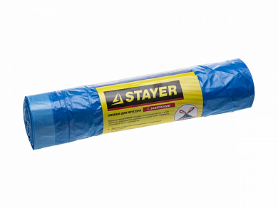 Мешки для мусора STAYER "Comfort" завязками, голубые, 30л, 20шт