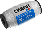 Шнур кручёный полипропиленовый СИБИН, диаметр - 1,5 мм, длина - 100 м (катушка), 29 кгс СИБИН 50528 