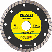 Алмазный диск 125х22,2мм STAYER "PROFESSIONAL" TURBO, сегментированный, сухая и влажная резка STAYER 3662-125_z01 
