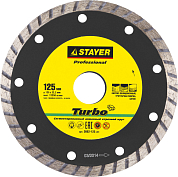 Алмазный диск 125х22,2мм STAYER "PROFESSIONAL" TURBO, сегментированный, сухая и влажная резка STAYER 3662-125_z01 
