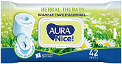 AURA Влажная туалетная бумага NICE с крышкой 42 шт AURA 4600999020230 