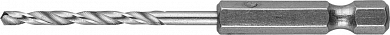 Сверло ЗУБР "ЭКСПЕРТ" по металлу шестигранный хвостовик 1/4", быстрорежущая сталь Р6М5, Ø2х69мм