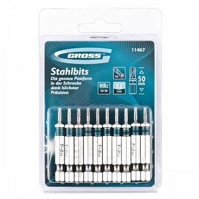 Набор бит Torx8 х 50, сталь S2, 10 шт. Gross GROSS 11467 