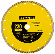Алмазный диск 230х22,2мм STAYER "TURBO", сегментированный, сухая и влажная резка, для УШМ STAYER 3662-230 
