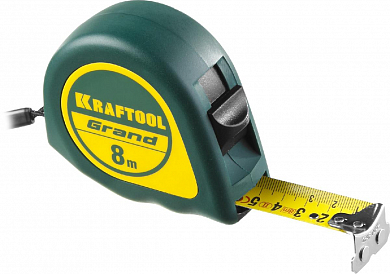 Рулетка измерительная  8м/25мм KRAFTOOL GRAND, обрезиненный пластиковый корпус от компании ПРОМАГ